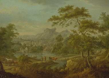 Pastoral Landscape with Town and River