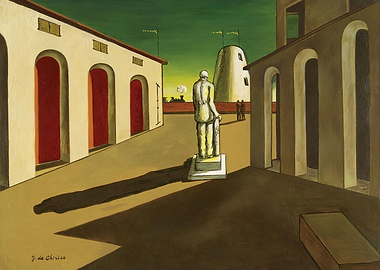 Metaphysical Square with Statue