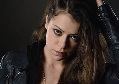 Tatiana Maslany in Leather Jacket