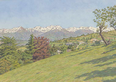 Mountain Landscape with Village