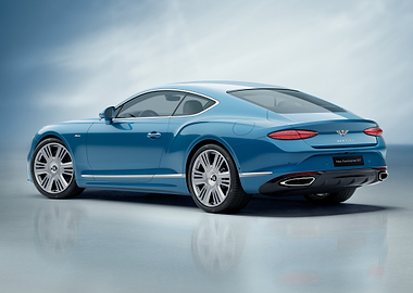 Blue Bentley Continental GT Rear View