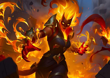 Fiery Warrior Woman Magic Sorcerer