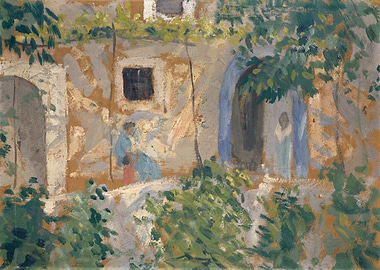 Figures in a Mediterranean Courtyard