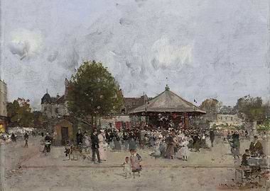 Carousel at a Village Fair