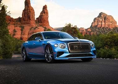 Blue Bentley Flying Spur in Sedona