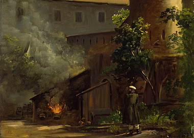 Industrial Scene with Figure
