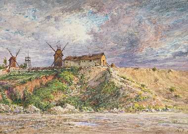 Windmills on a Hillside