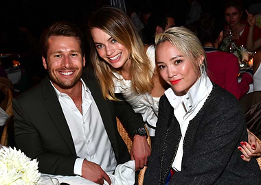 Margot Robbie with friends at event