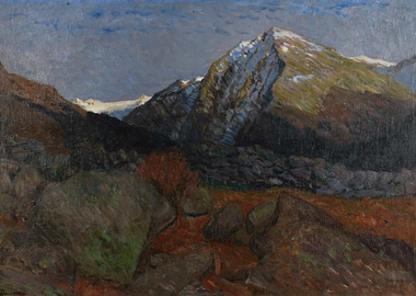 Mountain Landscape with Snow-Capped Peaks
