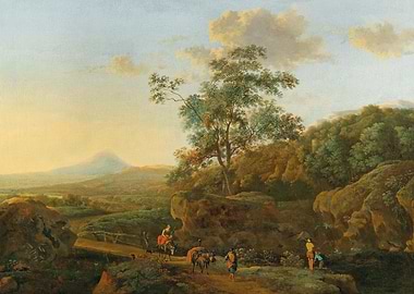 Pastoral Landscape with Travelers