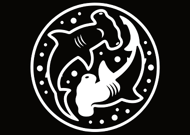 Hammerhead Sharks Yin Yang Symbol