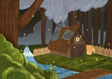 Cabane dans un marais