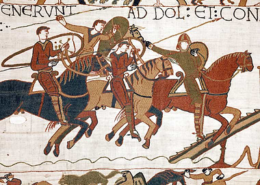 William and his Soldiers Attacking Dol Bayeux Tapestry Scene 17