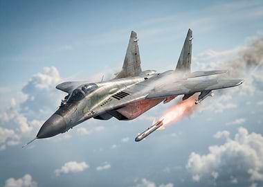 Fighter Jet Launching Missile