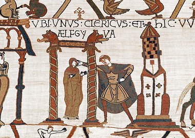 Aelfgyva and the Cleric Bayeux Tapestry Scene 15