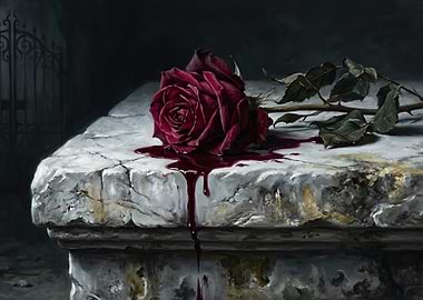 Dark Rose on Stone