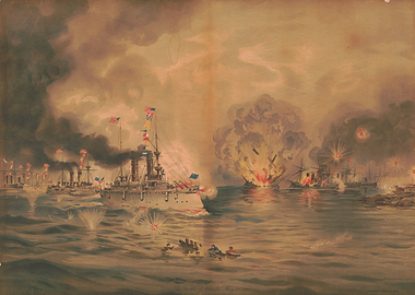 Naval Battle Painting
