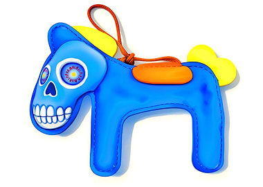 Blue Leather Dead Horse Charm