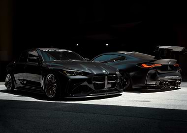 Two Black BMW M Cars