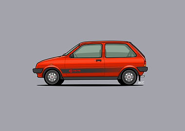MG Metro Car Illustration