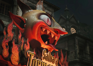 Scary Devil Sign with Flames