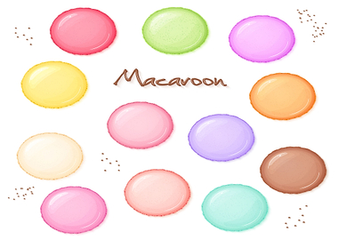 Assortment of colorful macarons