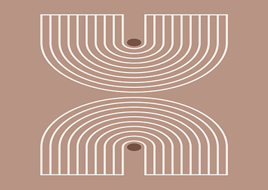 Abstract Rainbow Arches with Brown Ovals