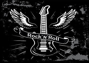 Rock and Roll Guitar with Wings