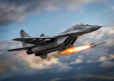 Fighter Jet Launching Missile