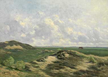 Dunes and Farmland Landscape Painting