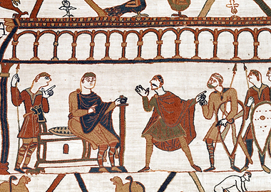 Harold and William in the Palace Bayeux Tapestry Scene 14