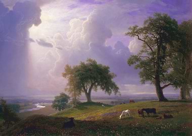 Pastoral Landscape with Cattle and Stormy Sky