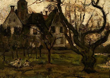 Impressionist Painting of a Rural Scene