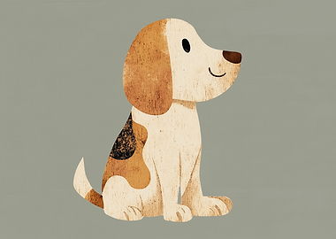 Cute Cartoon Dog Sitting