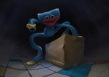 Huggy Wuggy on a Box