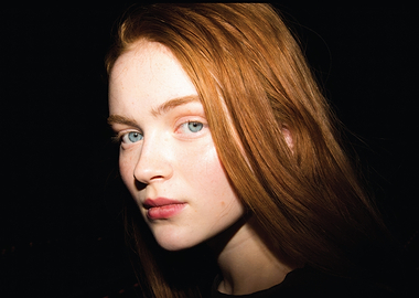 Sadie Sink Redhead with Blue Eyes