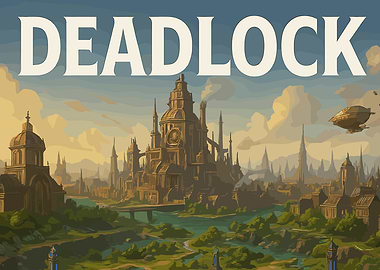 Deadlock Cityscape with Airship