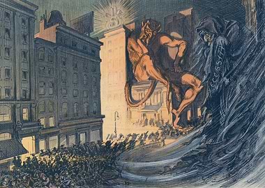 Devil and Grim Reaper in City