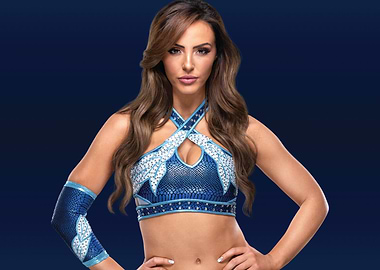 Professional Wrestler Peyton Royce in Blue Outfit