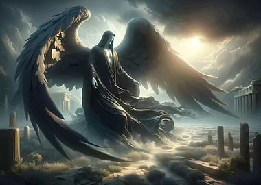 Angel in ancient ruins