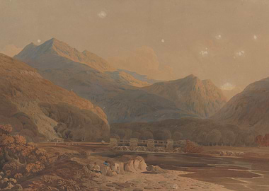 Mountain Landscape with Bridge and River