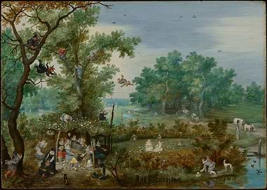 Children Playing in a Summer Landscape