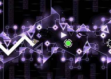 Abstract Neon Geometric Game Level