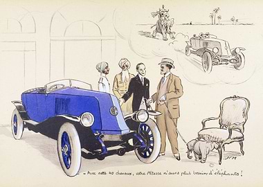 Vintage Car vs. Elephants