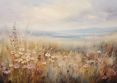 Wildflowers and Distant Hills