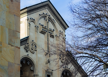 Pigeons on a Church Facade
