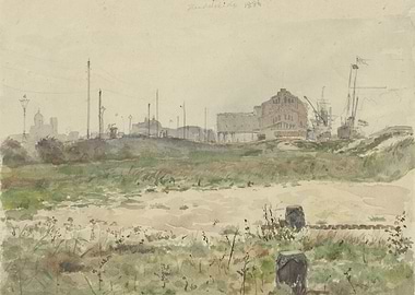 Watercolor of a Harbor Scene