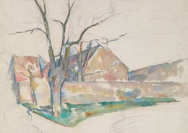 Impressionist Landscape with Houses and Trees