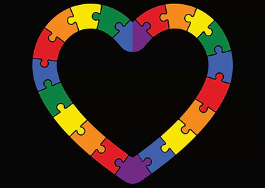 Autism Awareness Heart Puzzle
