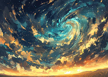 Swirling Cosmic Sky